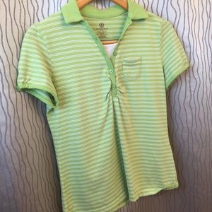 Covington Green/White Striped Top